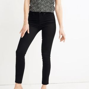 Madewell 9" Mid-Rise Skinny Raw Hem Jeans Black 28 Waist
